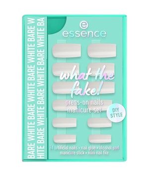 essence what the fake! PRESS-ON NAILS manicure set - bare white Nagelpflegeset
